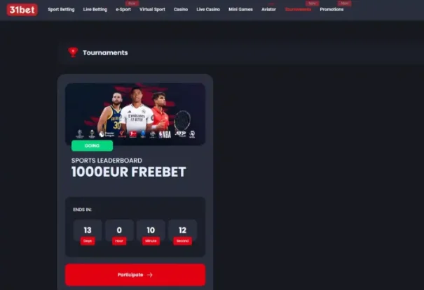31Bet torneios